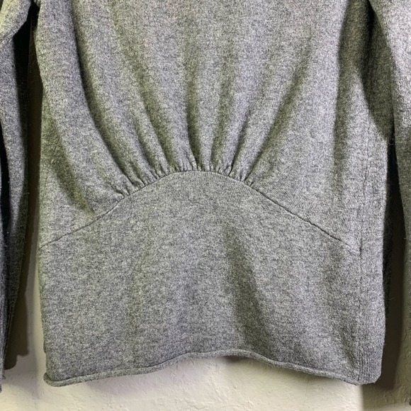 BANANA REPUBLIC Gray Open Front Wool Cashmere Ruched Cardigan Sweater‎ - Picture 8 of 11